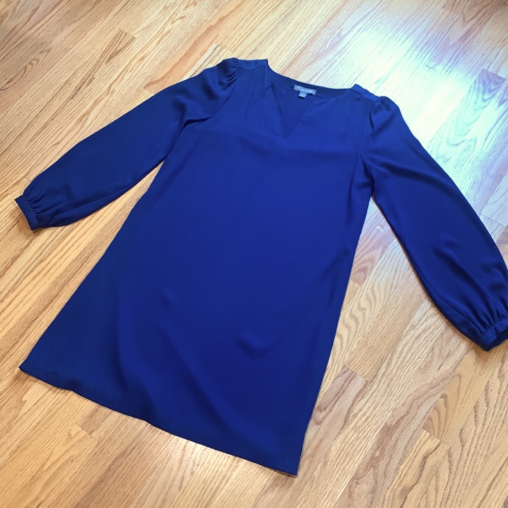 Dark blue long princess sleeve dress size small.